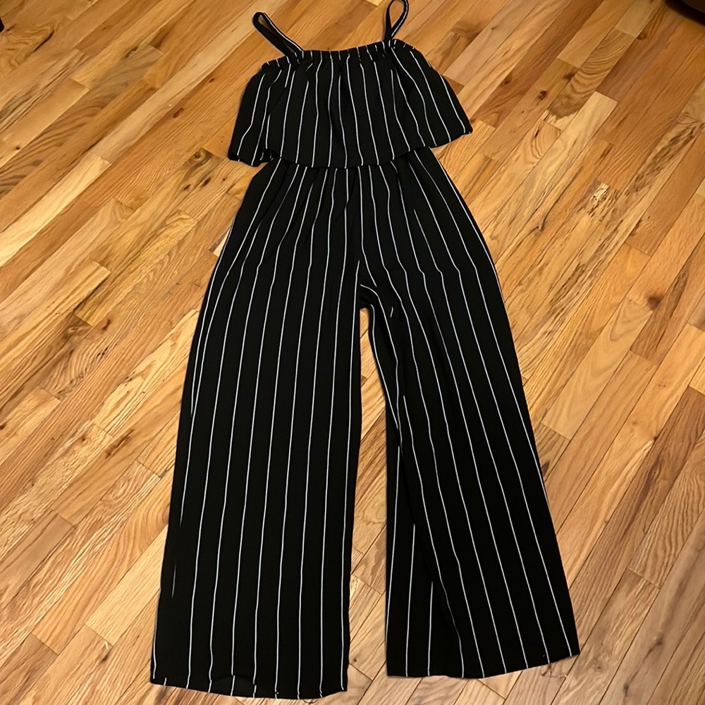 Jumpsuit pants suit Black Pinstripe